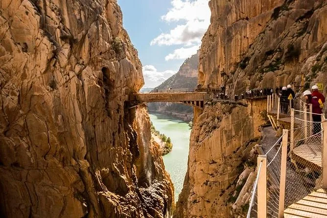 The Caminito del Rey walkway above the gorge
