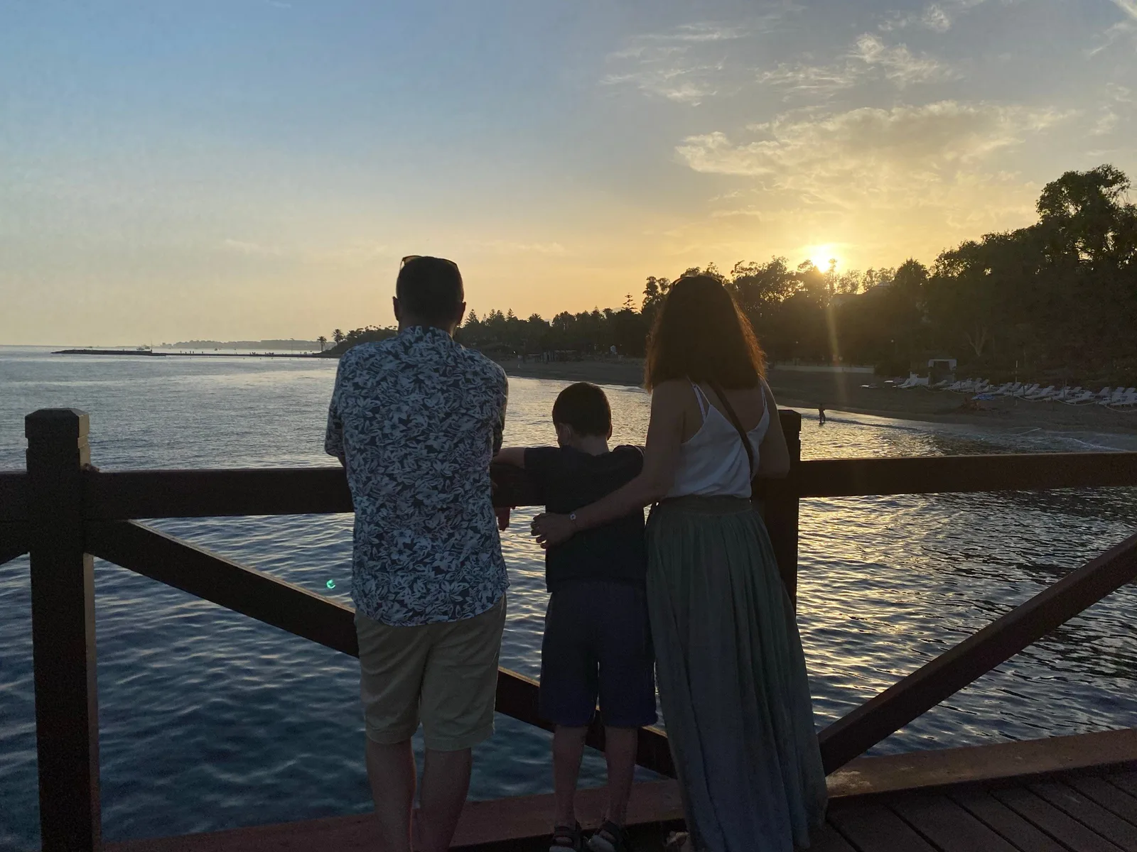 Watching the sunset from the wooden pier