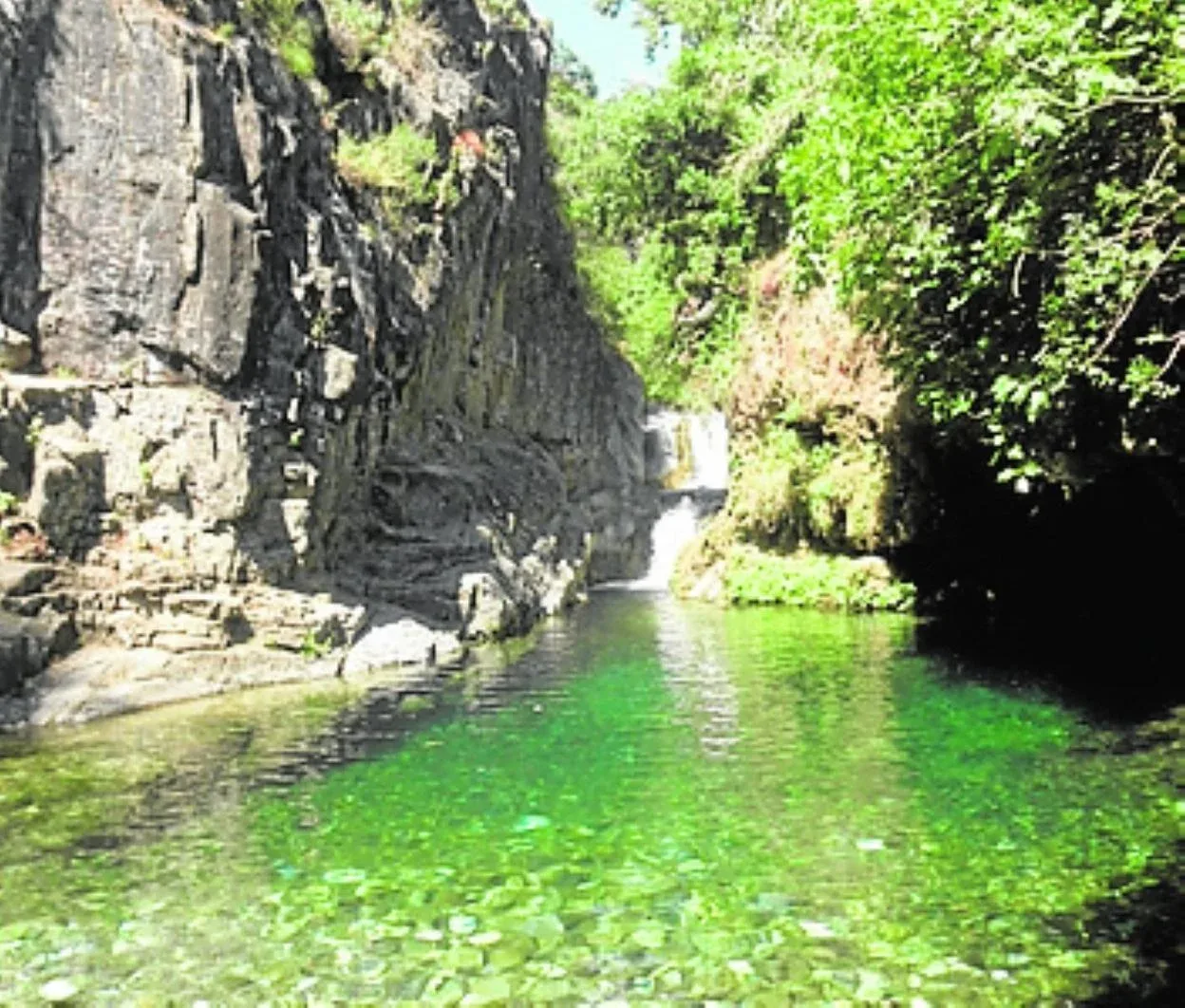 The emerald pool in the gorge