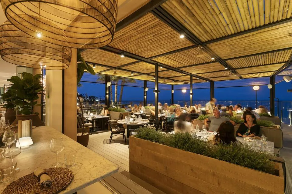 Dinner on the bamboo terrace